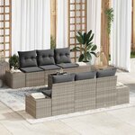 vidaXL Ensemble de canapé de jardin 7 Pièces Gris clair  Gris foncé