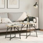 vidaXL Ensemble de tables d'appoint 2 Pièces Chêne Sonoma et noir