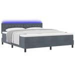vidaXL Lit à ressort LED avec matelas Gris foncé 180 x 200 cm Velours