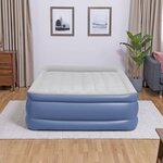 Bestway Matelas pneumatique Tritech 2 places 203x152x56cm bleu et gris