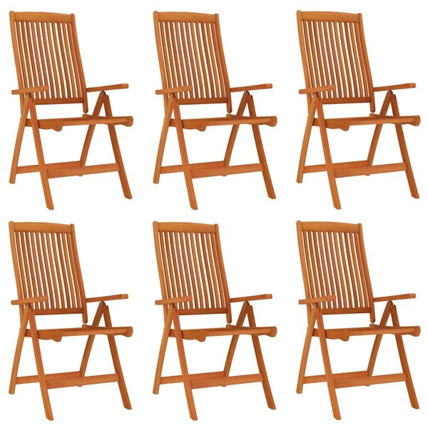 vidaXL Chaises de jardin pliables lot de 6 Bois d'eucalyptus massif