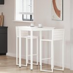 vidaXL Table de bar Blanc 110 x 55 x 105 cm Bois de pin massif