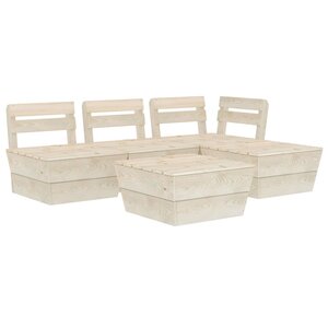 Salon de jardin meuble d'extérieur ensemble de mobilier palette 5 pièces bois d'épicéa imprégné 02_0018418