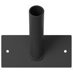 vidaXL Porte-drapeau pour 1 drapeau - en acier noir monté au mur