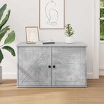 vidaXL Maison pour chat Béton 85 x 55 x 50 cm Bois d'ingénierie