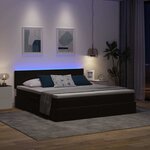 vidaXL Lit de rangement LED avec matelas Noir 180 x 200 cm Velours