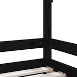 vidaXL Cadre de lit pour enfant noir 80x160 cm bois de pin massif