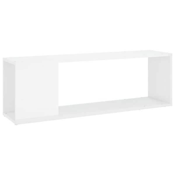 vidaXL Meuble TV Blanc brillant 100x24x32 cm Bois d'ingénierie