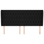 vidaXL Tête de lit avec oreilles Noir 183x23x118/128 cm Tissu