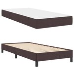 vidaXL Lit à ressorts avec matelas Marron foncé 90 x 190 cm tissu