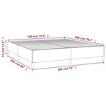 vidaXL Cadre de lit sans matelas gris foncé 180x200 cm tissu