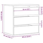 vidaXL Commode d'angle noir 60x41x58 cm bois d'ingénierie