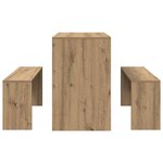 vidaXL Ensemble table à manger et bancs 3 Pièces bois d'ingénierie