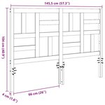 vidaXL Tête de lit Marron cire 145.5 x 4 x 104 cm Bois massif en pin