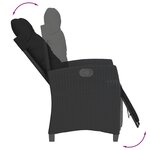vidaXL Ensemble à manger de jardin avec coussins 3 Pièces Noir