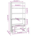 vidaXL Buffet HAMAR Bois massif de pin Gris clair