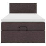 vidaXL Lit ottoman avec matelas et LED marron foncé 90x200 cm tissu