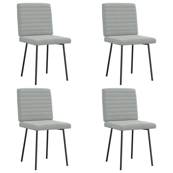 vidaXL Chaises à manger lot de 4 Gris clair Velours