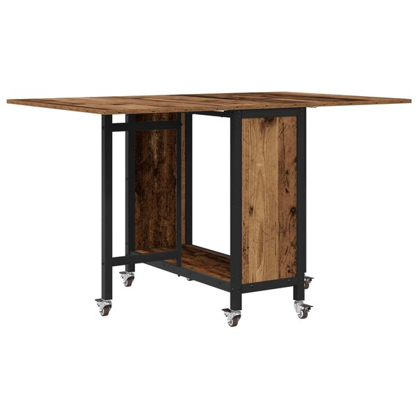 vidaXL Table à manger pliante avec roulettes 130 x 80 x 76 5 cm