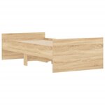 vidaXL Cadre de lit avec tiroirs sans matelas chêne sonoma 100x200 cm