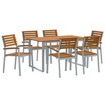 vidaXL Ensemble de salle à manger de jardin 7 pièces en bois d'acacia et métal