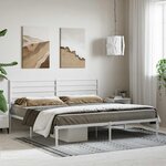vidaXL Cadre de lit métal sans matelas et tête de lit blanc 180x200 cm