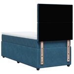 vidaXL Sommier à lattes de lit avec matelas bleu 90x190 cm velours