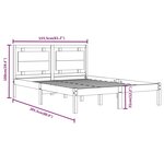 vidaXL Cadre de lit Blanc Bois massif 150x200 cm Très grand