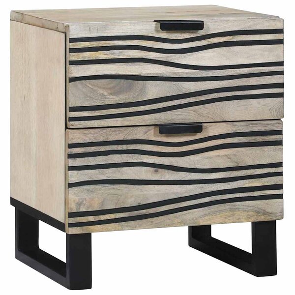 vidaXL Cabinet de chevet avec tiroir Blanc et noir 40 x 33 x 46 cm