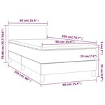 vidaXL Sommier à lattes de lit avec matelas Crème 90x200 cm Tissu