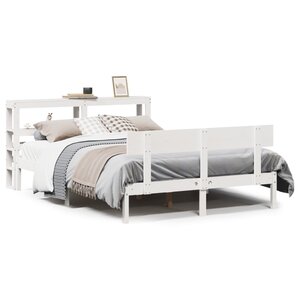 vidaXL Cadre de lit sans matelas blanc 120x190 cm bois de pin massif