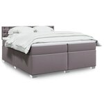 vidaXL Sommier à lattes de lit avec matelas Gris 200x200 cm Similicuir