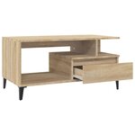 vidaXL Table basse Chêne sonoma 90x49x45 cm Bois d'ingénierie