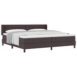 vidaXL Lit à ressorts avec matelas Marron foncé 200 x 200 cm Polyester