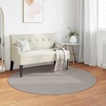 vidaXL Tapis de surface Rond HUARTE Crème et Taupe Ø 120 CM Polyester