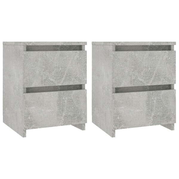vidaXL Tables de chevet 2 Pièces Gris béton 30x30x40 cm Bois d’ingénierie