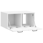 vidaXL Meuble TV mural Montage mural Blanc brillant 59 5 x 41 x 30 cm