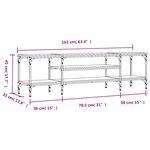 vidaXL Meuble TV sonoma gris 161x35x45 cm bois d'ingénierie et fer