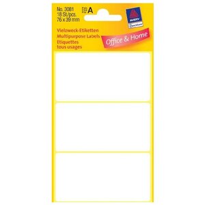 Etui de 18 étiquettes multi-usages 76 x 39mm blanc avery zweckform