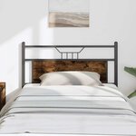 vidaXL Tête de lit chêne fumé 107 cm bois d'ingénierie et acier