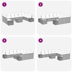 vidaXL Ensemble de canapé de jardin 11 Pièces Beige Poly rotin