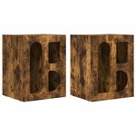 vidaXL Table de chevet 2 Pièces Chêne fumé 40 x 35 x 50 cm