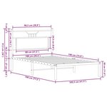 vidaXL Cadre de lit sans matelas chêne fumé 100x190 cm bois ingénierie