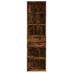 vidaXL Buffet haut chêne fumé 50x42 5x185 cm bois d'ingénierie