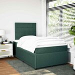 vidaXL Sommier à lattes de lit et matelas Vert foncé 120x200cm Velours