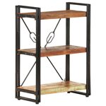 vidaXL Bibliothèque à 3 niveaux 60x30x80cm Bois de récupération massif