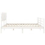 vidaXL Cadre de lit avec tête de lit blanc 200x200 cm bois massif