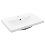 Cabinet de lavabo vidaXL en MDF chêne noir avec lavabo intégré