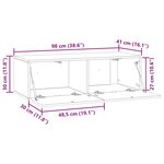 vidaXL Meuble TV mural 98 x 41 x 30 cm Chêne fumé Bois d'ingénierie