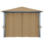 vidaXL Tonnelle avec rideau 400x300 cm Taupe Aluminium